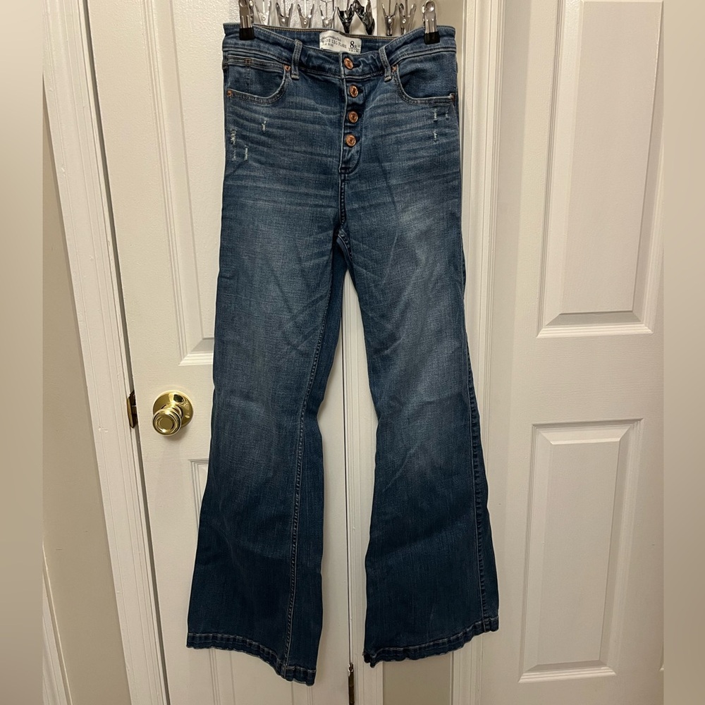 Abercrombie & Fitch Wide Leg Flare High Rise Jeans